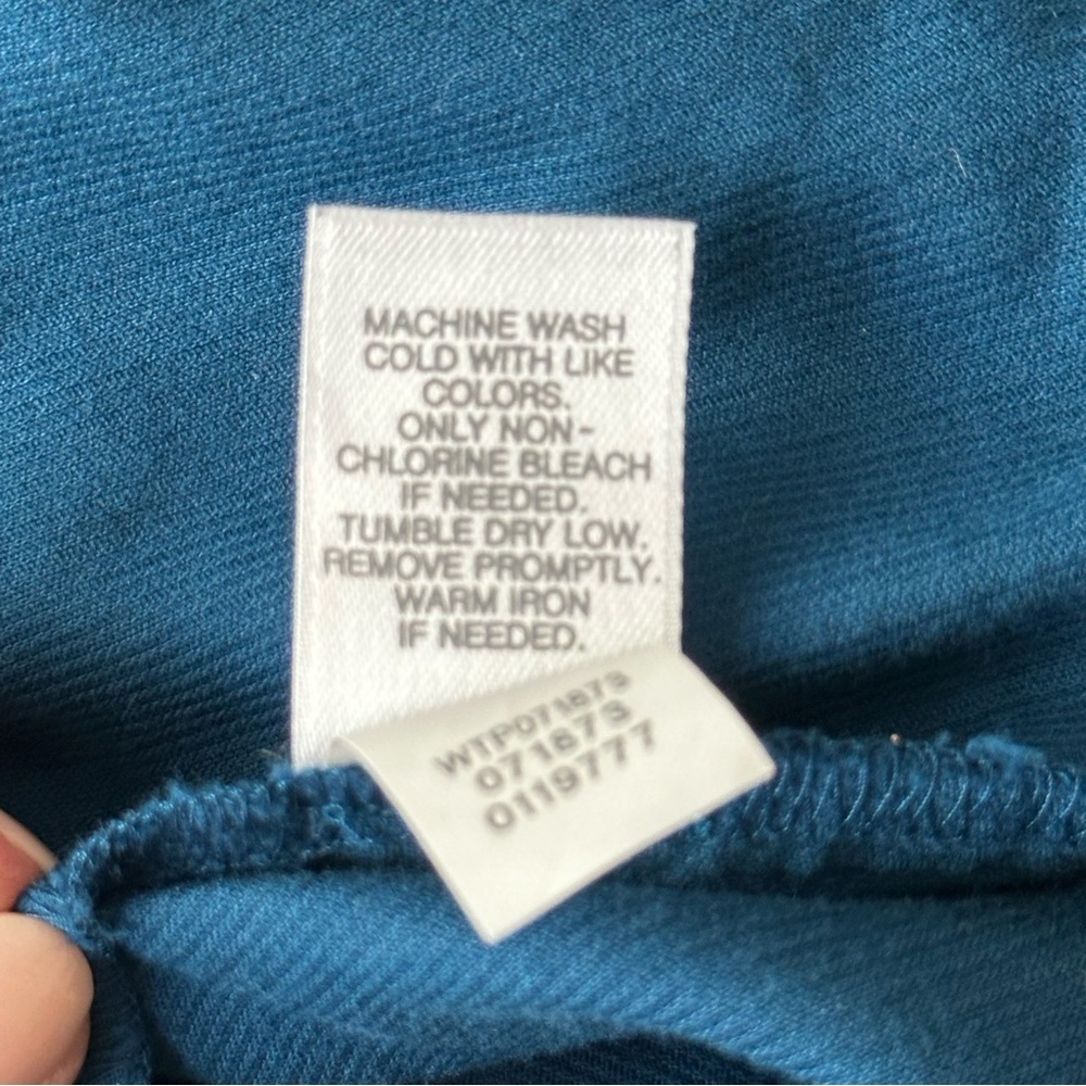 J.‎ JILL Corduroy Button-Up Shirt Teal Blue Tunic Normcore Shacket Layer Size LT - Picture 14 of 15